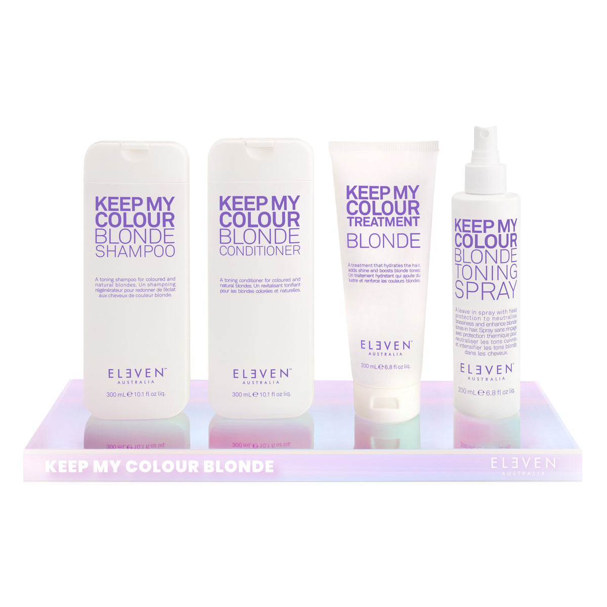 Keep My Colour Blonde Iridescent Clear Acrylic Display