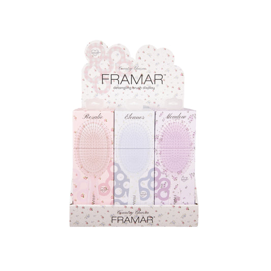 Framar Detangle Brush Display - Country Charm 9pc