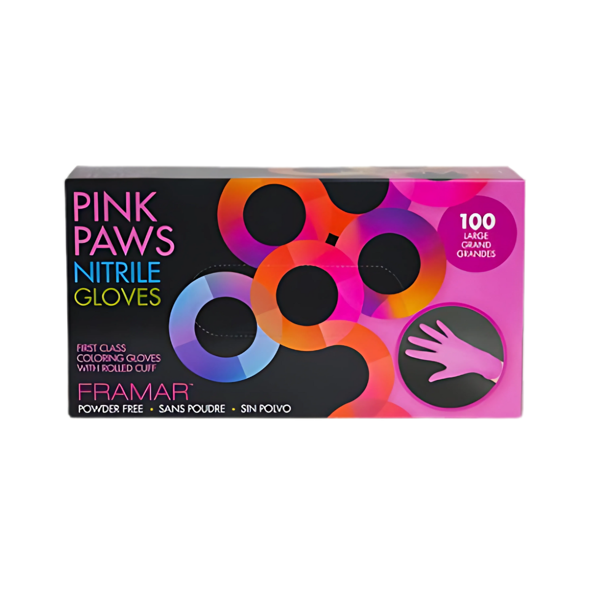 Framar Pink Paws Nitrile Gloves Small