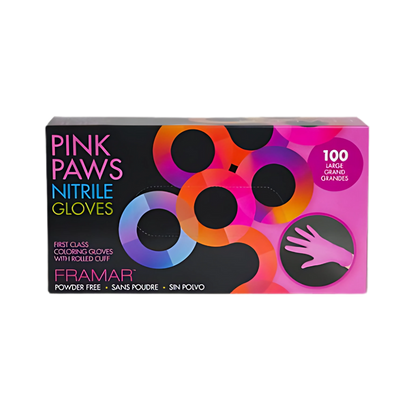 Framar Pink Paws Nitrile Gloves Small