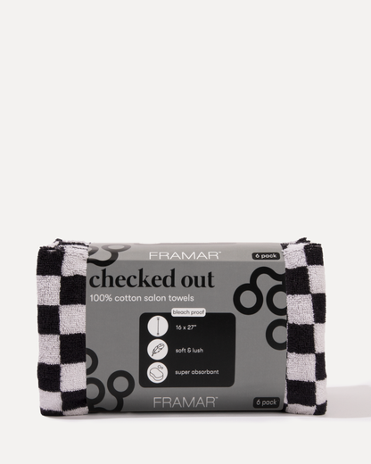 Salon Towels Black & White Checkered Style 1